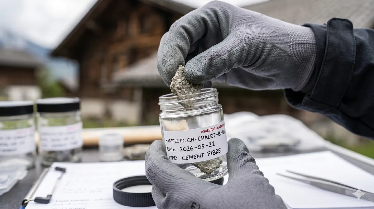 Akkreditierte Laboranalyse einer Materialprobe auf Asbestfasern